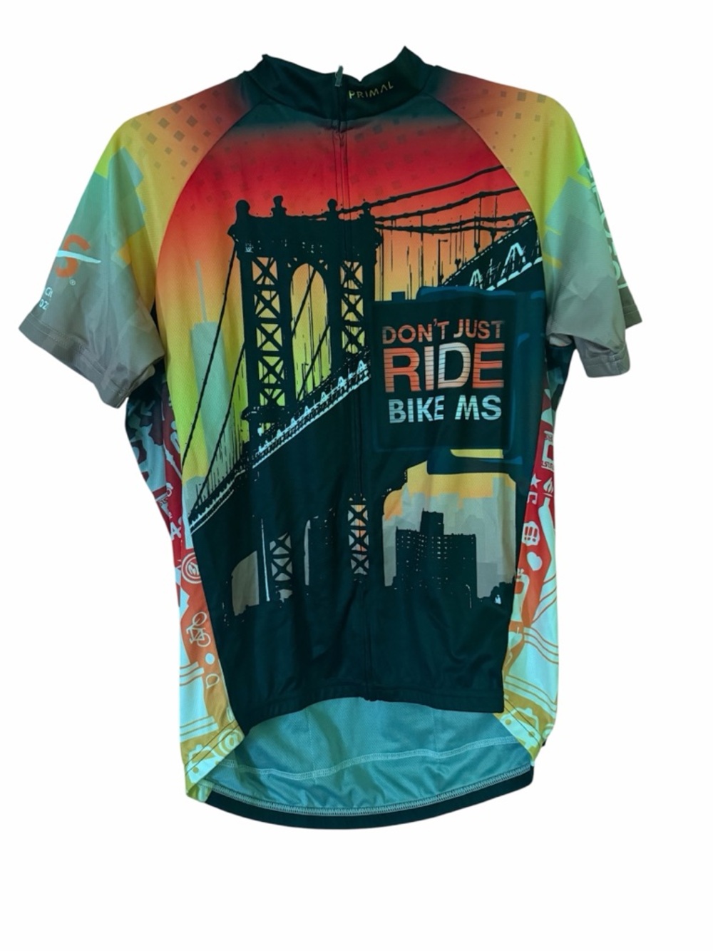 Primal "Don't Just Ride" Bike MS Graphic Cycling Jersey, raglan unisex, NWT sz M